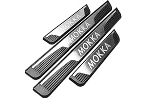 CWWHY 4 Pcs Car Door Sill Protector for Opel Vauxhall Mokka 2013 2014 2015 2016 2017 2018 2019, Stainless Steel Scuff Plate Sticker with Strong Adhesive Decorative Modeling Accessories