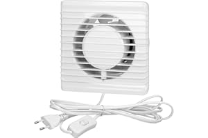 Virone BF-100 Extracteur d'Air 100 mm Montage Mural Ventilateur Silencieux (avec interrupteur)