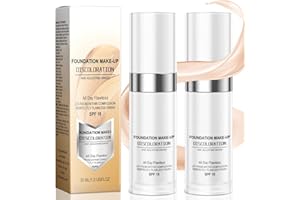 SONEAT Colour Changing Foundation for Mature & Aging Skin, Natural Moisturizing Liquid Foundation Makeup Base, Sunscreen Protection, Brightening and Concealing 2pcs 30ml