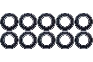 NEX SOLUTIONS GROUP NEX 6201 2rs 10uds Rodamiento de Bolas 12x32x10mm Doble Junta de Goma y Acero Cromado, 6201-2rs Rodamiento Rígido de Bolas Sellado