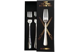 getDigital Set di forchette May The Fork Be With You – 2 forchette da tavola in acciaio inox con scritta SciFi per geek e nerd, lavabile in lavastoviglie (20,5 cm)