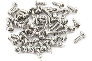 UXCELL sourcingmap 50 Pcs M2 x 6mm Stainless Steel Phillips Round Head Self Tapping Screws Bolts