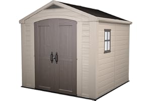 KETER Abri de jardin FACTOR 88 - 6,3m2 257 x 255 x 243 cm beige et marron K209875