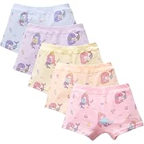Boxers Fille Lot De 5 - Coton Doux Motifs Mignons - Culottes Enfant 3-9 Ans