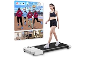 DEERRUN Cinta de Correr para Caminar Debajo del Escritorio, 2,5 HP Cinta de Andar Elecrica Máquina de Correr App Control MAX 136kg, Walking Pad Caminadora con Crusos Ejercicios Gratuitos para Casa y Oficina