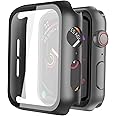 [2 Pezzi] Misxi Nero Cover Apple Watch Series 6 / SE/Serie 5 / Series 4 Con Vetro Temperato 44mm, Custodia Rigida iWatch Prot