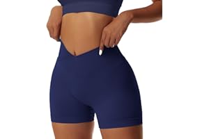 Coswind Short de Sport Femme Running Gainant Cycliste ete Sexy Push up Yoga Booty Scrunch Butt Legging Court