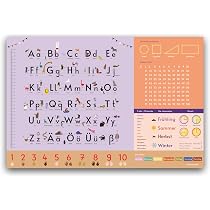 Sous-main Enfant Effaçable 40x60 Cm - Thème Phare - Alphabet, Chiffres, Formes - Cuir PU Imperméable