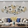 Vnook Metal Wall Art 3D Leaves Wall Decor Home Large Metal Wall Hanging Wall-Mounted Sculpture for Living Room Bedroom Kitchen Decoration (Size : M)