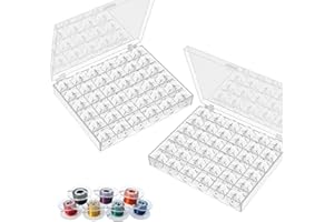 BYYT 50 Pièces Canette Machine a Coudre,Accessoires Couture pour Machine à Coudre,Range Canette Couture en Plastique avec Boîte de Rangement(Transparente)