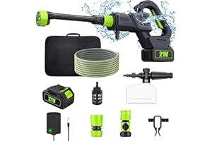 PNETERG Nettoyeur Haute Pression sans Fil 3000W 200Bar - 6-en-1 avec Affichage Numérique, Moteur Brushless, 3 Modes, Nettoyage Jardin Haute Puissance, Kit Mousse professionnelPour Voiture/Jardin/Bâtiment