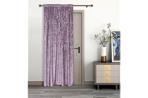 umlout Thermal Door Curtain Rajpur Mauve Crush Velvet Winter - Saves Energy, Prevents Draughts Reduces Heat Loss