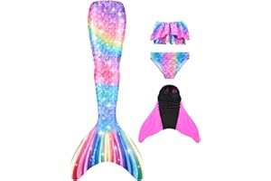 NAITOKE Costume da Sirena per Bambina Coda Sirena Bambin