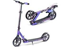 Movino Patinete Plegable para Adultos Y Adolescentes hasta 100 kg Resistente Altura Ajustable con Rodamientos De Bolas ABEC7 City Pro