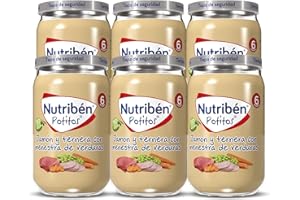 Nutribén Potitos De Jamón, Ternera y Verduras Desde Los 6 Meses Pack de 6 x 235gr