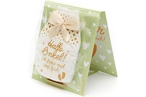 ‎GOLDPRINTZ goldprintz I Du wirst Onkel Geschenk I Aufstellkarte mit goldig bedruckter Windel I Schwangerschaft verkünden I Wir bekommen ein Baby verkünden I Baby Verkündung Schwangerschaft I Babynews verkünden