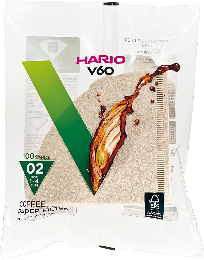 Hario V60 02 Dripper Filtresi Natürel (100 adet)