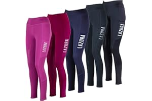 Lazura - Reitleggings für Damen & Mädchen Emilia | Vollbesatz aus Silikon | Vollbesatzreithose mit 2 seitlichen Handytaschen | Reithose in fünf Farben | Reitbekleidung in Größe 116-176 & 34-46