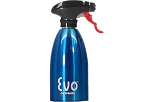 Evo Oil Sprayer 8113BL Bottle, Non-Aerosol for Olive Cooking Oils, Stainless Steel, Blue
