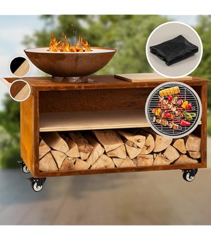 Pack Découverte Brasero CLASSIQUE Double Cuve 83x90 Cm - Un Brasero Compact Et Fonctionnel Pour Cuisiner Au Feu De Bois Avec Style 93197848