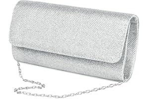 OAOSDH Bolsa Plateada De 1 Pieza, Color Sólido Simple Y Embrague Elee, Elee Para Mujeres, Decoración De Ropa De Fiesta De Baile, Adecuada Para Zapatos De Un Solo Hombro.