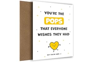 HEY CHIMP Cute Pops Birthday Cards from Daughter or Son - You're the Pops Everyone Wishes they Had - Happy Birthday Pops Card that's a Heartfelt, Special Keepsake (But You're Mine)