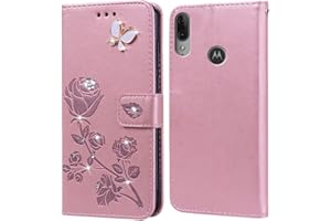 PKQTOP Funda para Motorola Moto E6 Plus Carcasa,Ranuras Tarjetas,Soporte Plegable,Silicona TPU,Case Protectora Funda para Moto E6 Plus(6.1")