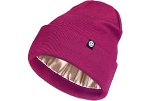Enwokran Beanie Hat, Cappello da Donna Invernale Caldo Unisex Cappello Invernale Lavorato a Maglia Cappello di Lana Morbida Elastica con Polsino e Fodera in Seta Spessa e Calda