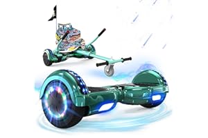 RCB Hoverboards with Go Kart Seat Bundle for Kids Segways Built in LED lights Bluetooth Speaker Hoverboards, Gift for Kids and Adult