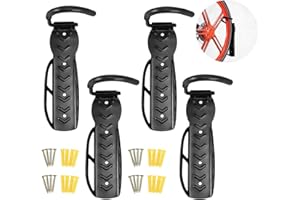 JOLIGAEA Lot de 4 Support Vélo Mural Vertical, Accroche Velo Mural Garage, Fixation Murale Velo, crochet de support mural pour vélo en Acier, pour Maison Magasin Garage, pour Suspendre Bicyclette, Noir