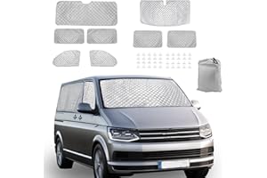 HAMON Internal Thermal Blind Set for VW T5 T6, 8PCS Window Front Screen Cover, Car Windshield Cover, Summer Uv Sun Blind for VW Campervans Motorhome