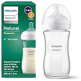 Philips Avent Biber&oacute;n de cristal Natural Response: biber&oacute;n de 240 ml sin BPA para reci&eacute;n nacidos a partir de 1 mes (modelo SC