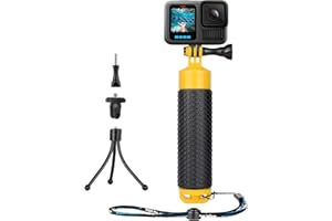 GEPULY Floating Hand Grip Mount With Mini Tripod Adapter Internal Storage for Action Camera GoPro Hero 13 12 11 10 9 8 7 6 5 4 3 2 MAX/DJI OSMO/SJCAM/AKASO/Insta360 Waterproof Handle