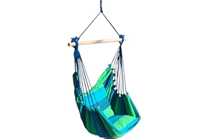 ‎GARDEN PLEASURE s`home Tobago / Hängesessel mit 2 Kissen / blau, grün