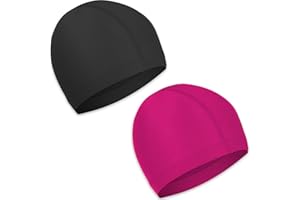 OLICKY Badekappe 2 Sück Unisex Badehaube Damen Bademütze Schwimmhaube Schwimmkappe Flexible Kappe Badehut für mädchen Lange Haare Herren Kinder Jungen