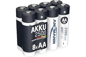 ANSMANN Akumulator Mignon AA LR06 min. 2400 mAh 1,2 V NiMH, 8 sztuk, do ponownego ładowania, idealny do zabawek, aparatu, pilota zdalnego sterowania, latarki, zegara, budzika, urządzeń technicznych