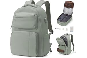 bergsalz Zaino Sottovuoto Viaggio Con Pompa Zaino Ryanair Easyjet 45x36x20 Con Sottovuoto Incorporato Da Viaggio Grande Da Donna Uomo Aereo Bagaglio a Mano Verde