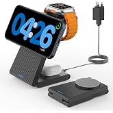 GEEKERA 3 in 1 Wireless Charging Station, Foldable Magnetic Wireless Charger Stand for Multiple Devices, Charger for iPhone 1