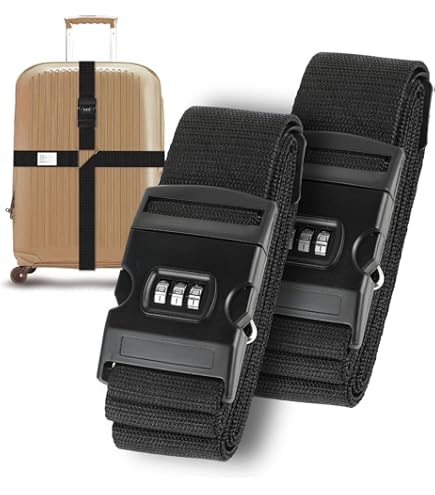 Cinghie Viaggio Nylon 2 Cinghie Per Bagagli Regolabili - Sistema Di Collegamento Valigie Per Viaggi Cinghia Unione Bagagli - Foto 6