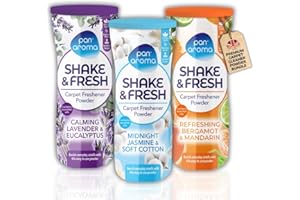 GREAT BRITISH HOME New Pan Aroma Shake and Fresh Carpet Freshener Powder 500g x 3pk – Deep Cleaning Carpet Cleaner Powder & Deodoriser | Shake n Vac | Mixed Premium Scents by GBH