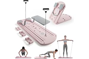 Myga Pilates Reformer Machine - Faltbares Pilates Board mit Rebound Ab Roller, Widerstandsbänder, Push Up Bars & LED Counter für Ganzkörpertraining - Multifunktional für Zuhause, Fitnessstudio