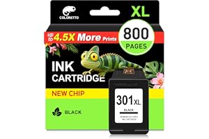 COLORETTO 301XL bläckpatron kompatibel med HP 301 XL, 1 svart | OfficeJet 4636 2620 2622 4630 4632 4635 Envy 5530 4500 4507 5532 4504 4502 DeskJet 2540 1510 2547 2549 3050 3059 1050 skrivar