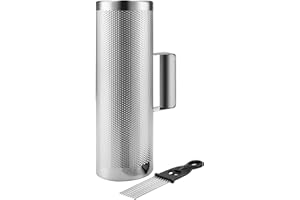 Flexzion Guiro in Metallo con Raschietto 4" x 12" (10 cm x 30 cm) - Rotondo Acciaio con Maniglia Strumento Musicale Latino-Americano Inox Percussione Musica per Gruppi Jazz Concerti Spettacoli Live