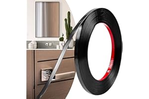 JSIWOTH 12M Peel and Stick Trim, Black Waterproof Molding Trim for Walls Edges, Borders, Window Frames, Backsplash Tiles, Flexible and Self Adhesive Trim