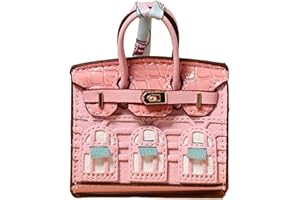 Generisch Women Leather Bag Purse Charms,Cute Car Keychains Handbag,Preppy Keychains Backpack Ornaments for Girls Mini House Shape