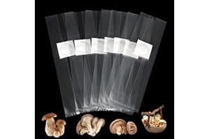 SWAWIS 50 Stück Pilzzucht Beutel 25 x 50 cm Pilzzucht Pflanzsack mit Filter Pilze Züchten Beutel Mushroom Grow Bag Pilze Züchten Set, Reißfest und Stark, Grow Zubehör für Pilze, Enoki Pilze, Körner