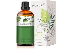 PHATOIL Olejek Eteryczny Mięty Zielonej 30ML, Olejki Eteryczne do Dyfuzora, Olejek Mięta zielona Czysty Naturalny do Nawilżaczy Aromaterapeutycznych DIY Świece