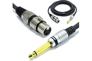VITALCO Câble XLR femelle vers jack mono 6,35 5m 3 broches microphone vers TS 6,35 mm