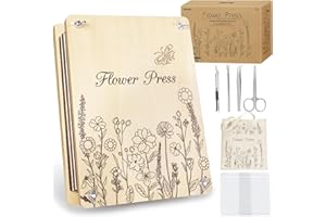 Sanlebi Large Flower Press for Adults Kids - 11.8x8.3 Inches (30x21cm) 10 Layers DIY Wooden Flower Pressing Kit with Storage Bag Arts and Crafts Kits for Adults Great Gift