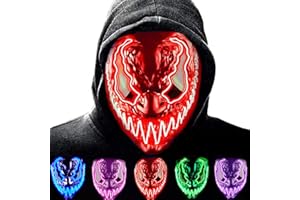 HONGXUNJIE Carnaval LED Purga Mascara Carnaval Terror MáScaras,MáScara Disfraz Luminosa,para Carnival Navidad Carnival Halloween Cosplay Grimace Festival Fiesta Show Mascarada